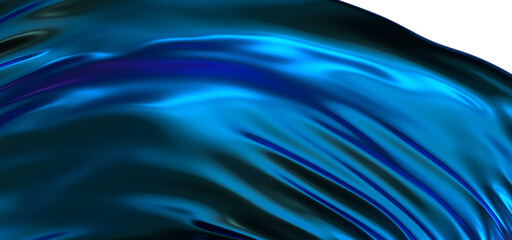 Tranquil Momentum: Abstract 3D Blue Wave Illustration for Peaceful Visual Experiences
