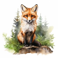 Obraz premium Watercolor fox