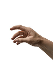 Isolated PNG of a holding hand , GENERATIVE AI