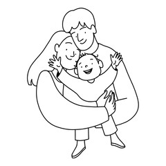 family with baby, mother father. Vector illustration