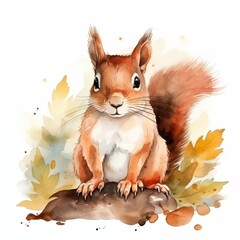 Fototapeta premium Watercolor squirrel