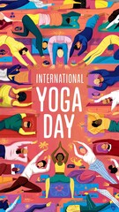 Obraz premium Interntational Yoga day (Illustration-typography)