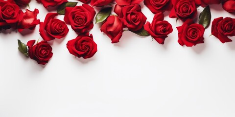 bouquet of roses on the bed Generative AI
