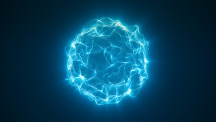 An abstract ball of blue energy 