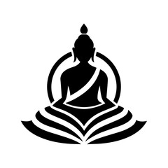 buddhist logo vector silhouette illustration