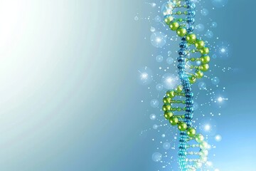 Bioluminescent DNA strand glowing against a soft gradient background, illustrating bio engineered brilliance