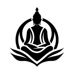 buddhist logo vector silhouette illustration