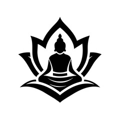 buddhist logo vector silhouette illustration