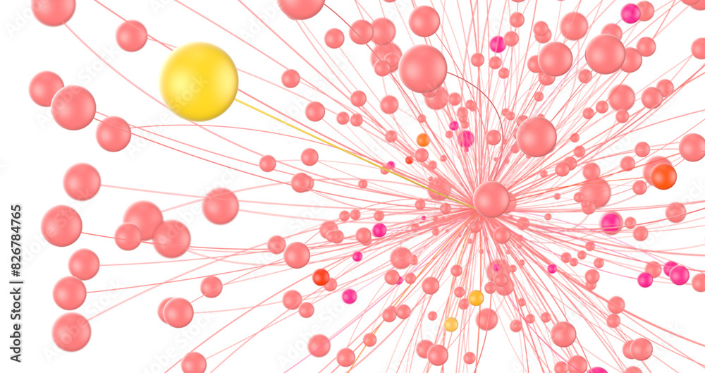 Poster Futuristic geometric double data flow background with connecting dots and lines. Abstract digital