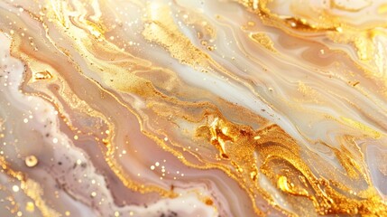 Fototapeta premium A gold and white swirl pattern with glittery specks
