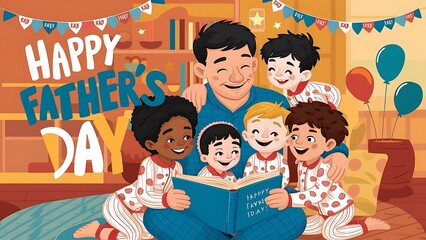 Happy Fathers Day (Motivational Quotes- Illustration-typography)