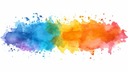 A vibrant splash of watercolor paints blending together in an array of rainbow colors, creating an artistic and dynamic expression of creativity