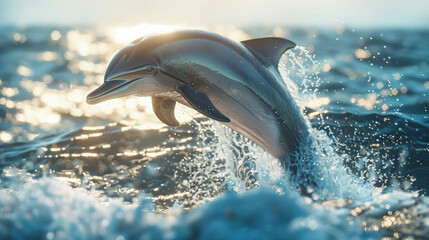 Euphoric Dolphin Dance: A Joyful Leap Amidst Ocean's Embrace
