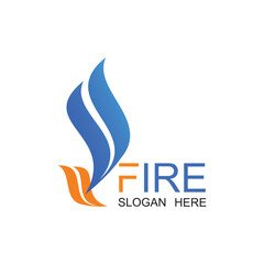 Fire logo design simple concept Premium Vector