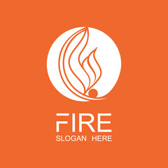 Fire logo design simple concept Premium Vector