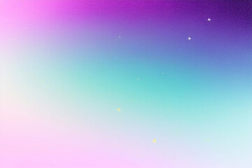 Pink pastel background with hearts and bokeh. Fantasy kawaii magic sky with gradient. Cute vector print. Dreamy girly fantasy wallpaper.