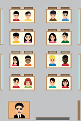 classroom seating plan for primary or secondary school students