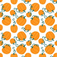 Halloween pumpkins seamless monsters pattern for wrapping paper and fabric
