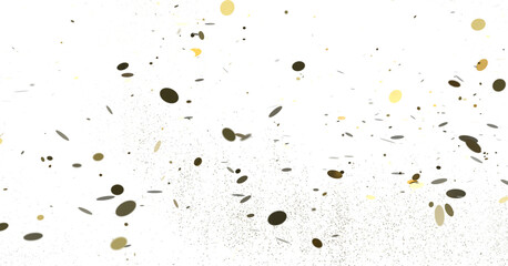 Radiant Revelry: Dynamic 3D Illustration of a Radiating gold Confetti Celebration