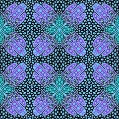 Abstract geometric floral seamless mandala pattern for fabrics and linens