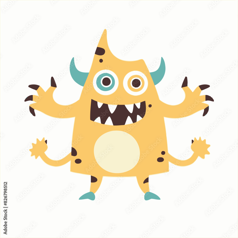 Sticker cartoon cute monster