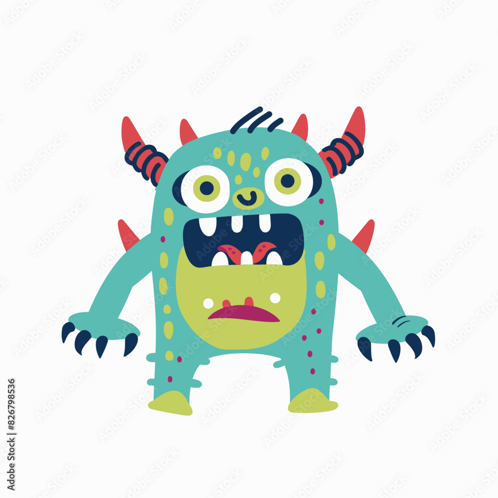 Sticker cartoon cute monster