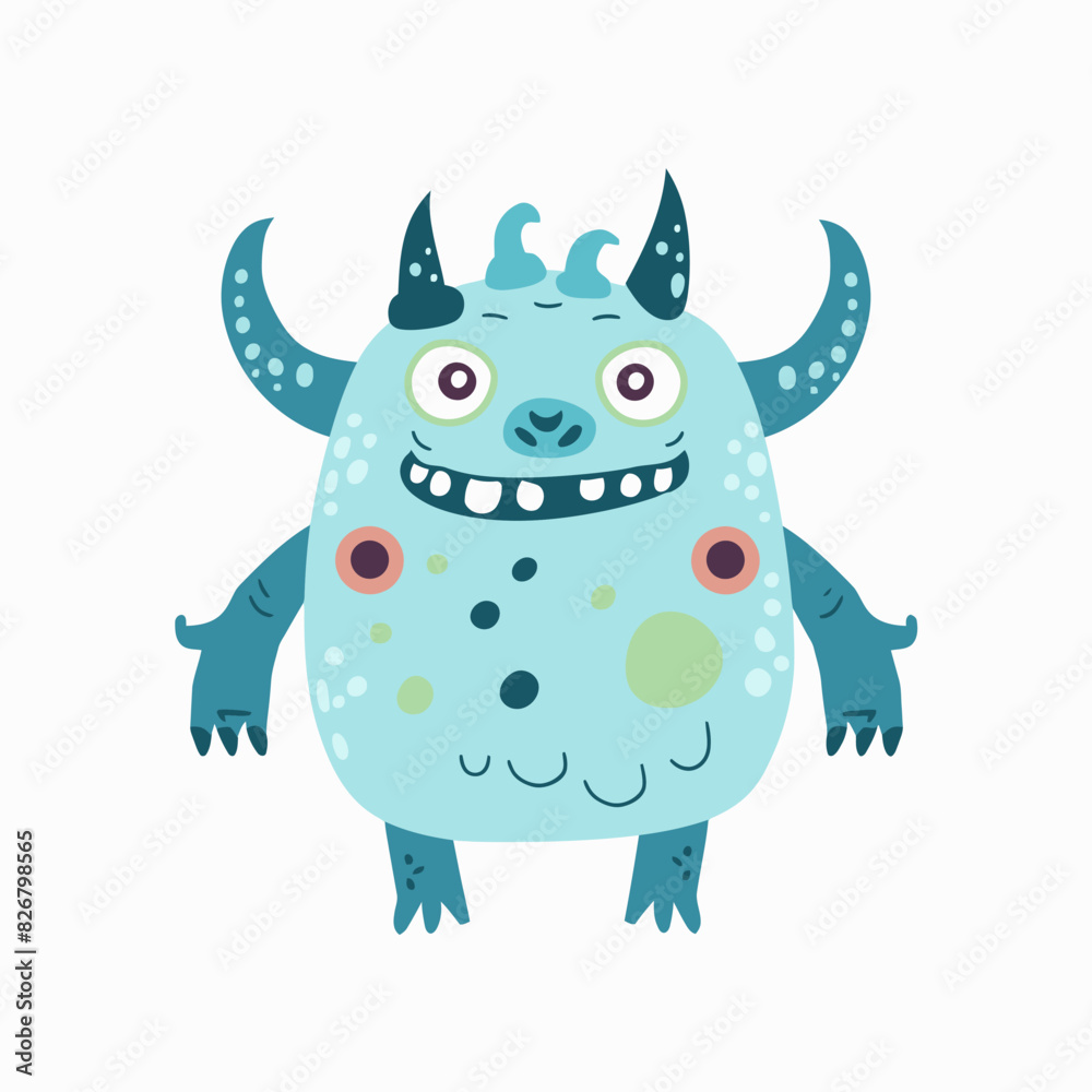 Wall mural cartoon cute monster