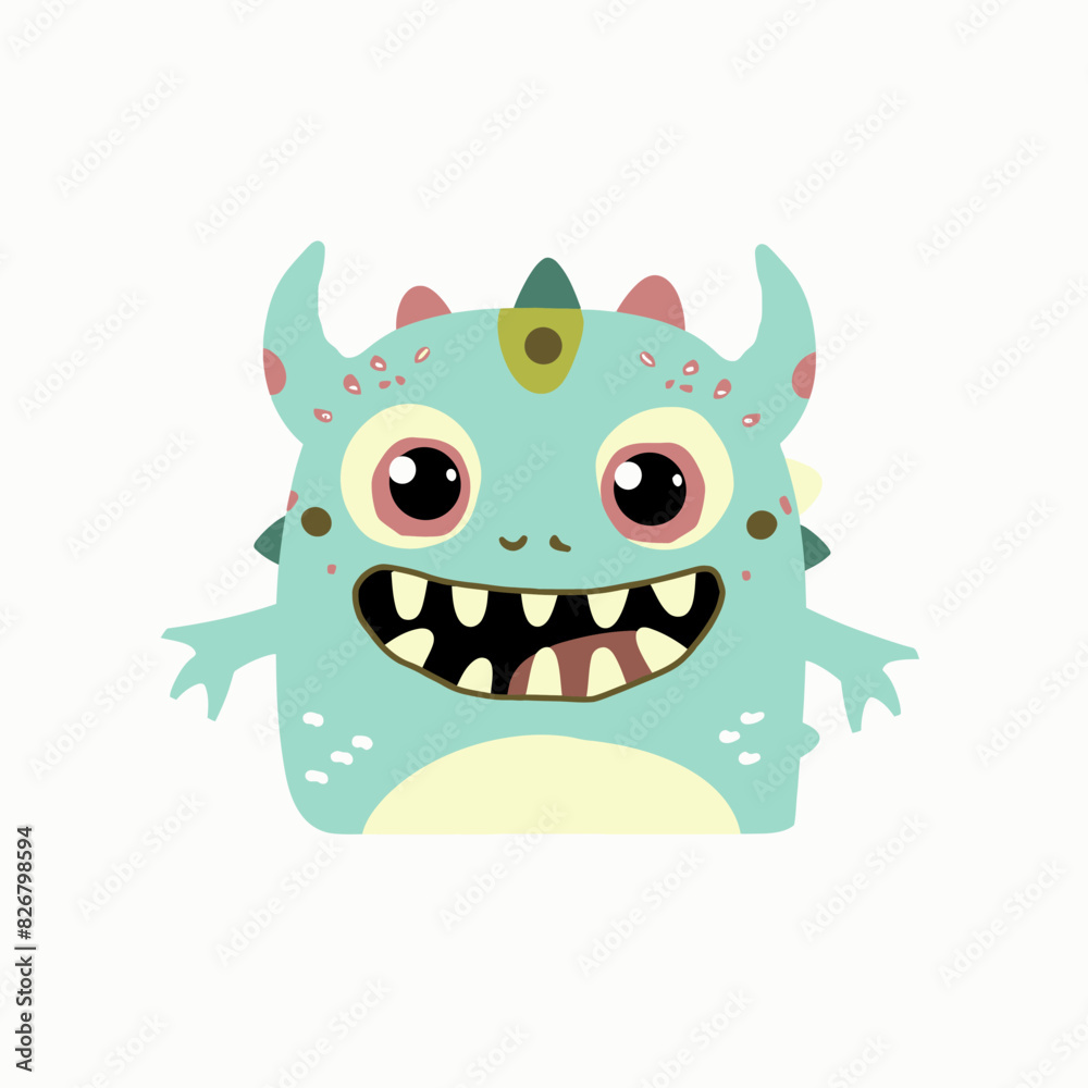 Wall mural cartoon cute monster