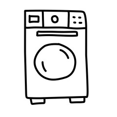 washing machine doodle icon