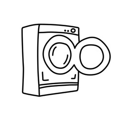 washing machine doodle icon