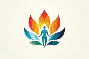Abstract illustration of a human figure surrounded by colorful leaves, symbolizing wellness, growth, and holistic health. Perfect for health and wellness content, therapy, and personal growth.