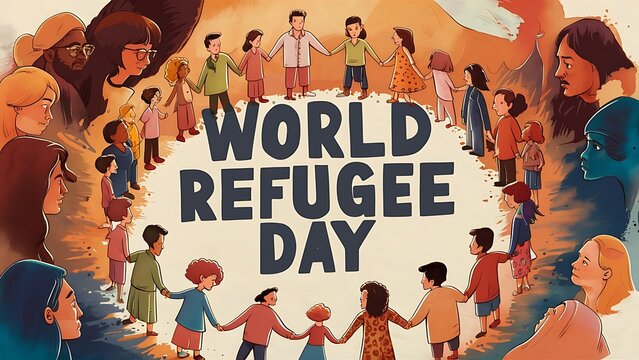 world refugee day (Illustration-typography)
