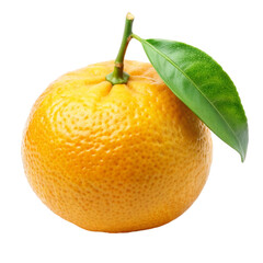 Sweet yuzu orange fruit Isolated on transparent background