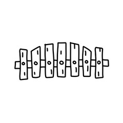 handdrawn wooden fence doodle