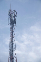 Background photo of a high pole for an internet connection network