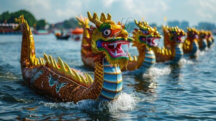 Waterborne jubilee: dragon boat festival - the age-old customs, spirited competitions, and community camaraderie surrounding this time-honored event steeped in legend and lore.