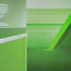 Green Futuristic Interface Glitch Illustration in Bright Tones