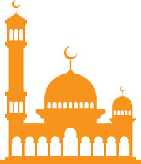 Mosque silhouette shape illustration