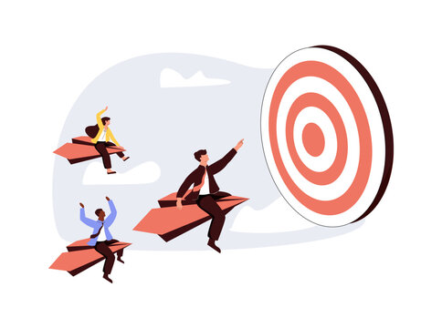 Business leadership abstract concept vector illustration. Company management, goal achievement, take action, tackling
