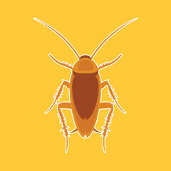 Beetle cockroach vector icon.Realistic vector icon isolated on white background beetle cockroach.