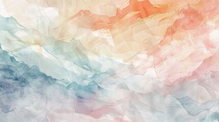Fototapeta premium Ethereal pastel hues merge seamlessly, creating a soft and dreamy abstract watercolor landscape