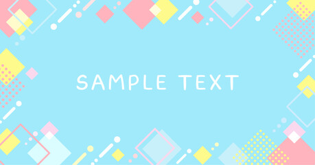 ポップな背景素材（フレーム　メンフィス　バナー　タイトル　見出し）	
