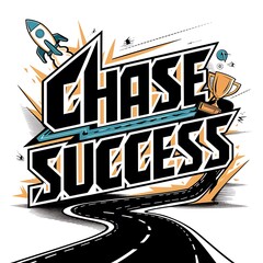 Chase Success (T-shirt Design Motivational Quote, Illustartion,Typography)
