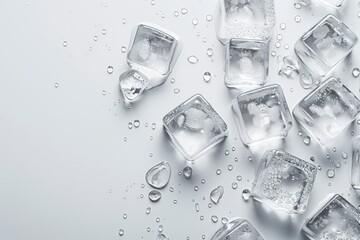 ice cubes on white background - generative ai