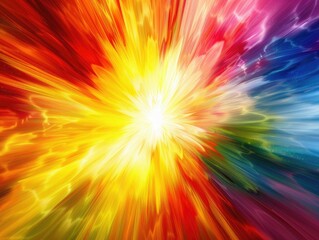 Obraz premium Sunburst rays in colorful explosion of energy