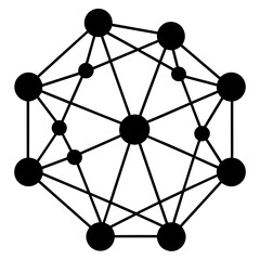 minimal-neural-network--an-interconnected-web vector illustration 