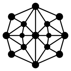 minimal-neural-network--an-interconnected-web vector illustration 