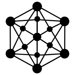 minimal-neural-network--an-interconnected-web vector illustration 