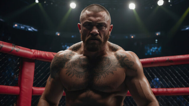 Heavyweight MMA Fighter in the Ring