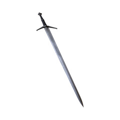3d render fantasy steel sword isolated